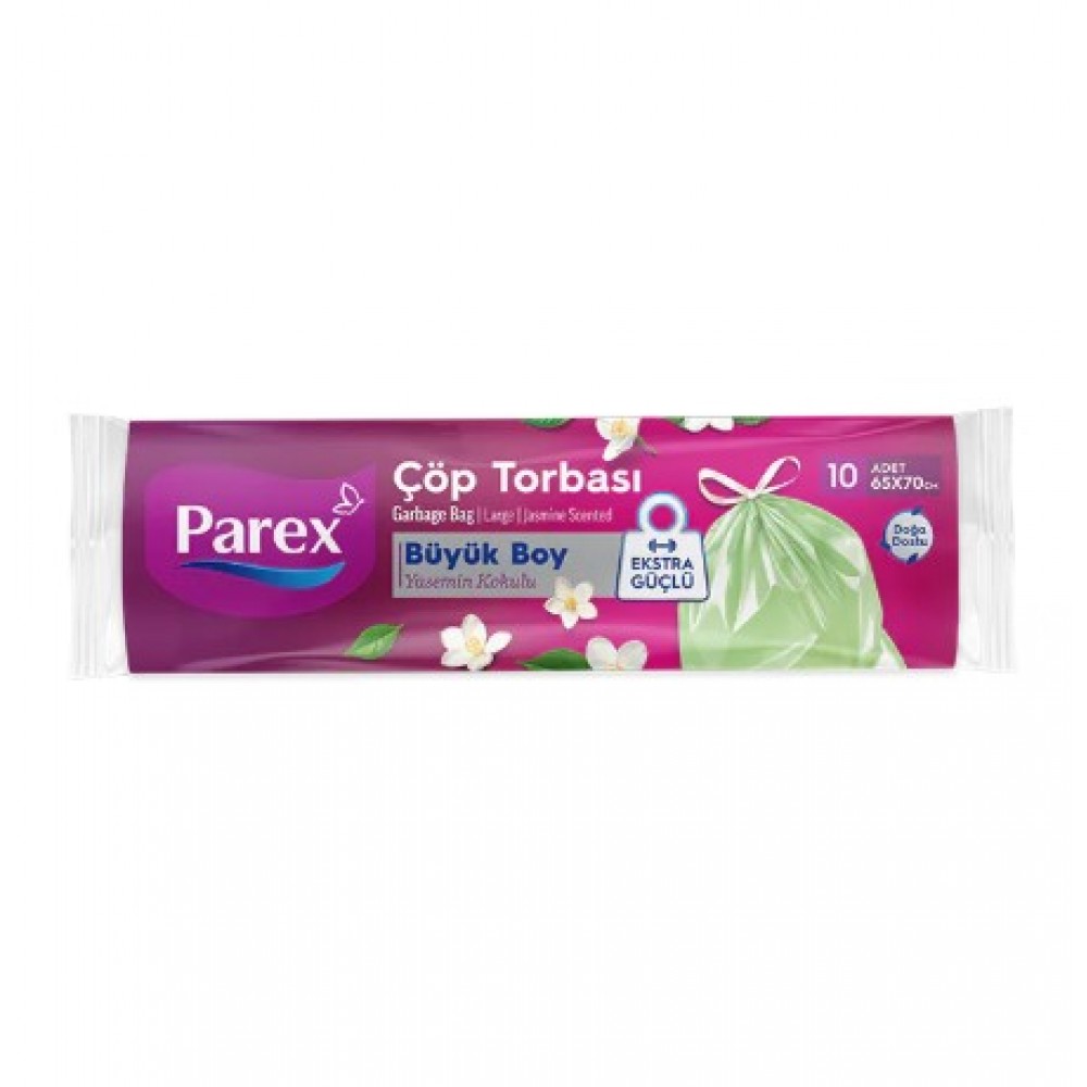 Parex BÜZGÜLÜ ÇÖP TORBASI YASEMİN KOKULU BÜYÜK BOY 10’LU