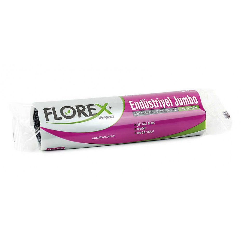 Florex Çöp Torbası Jumbo Endüstriyel 80x110 400gr Mavi 10 lu 514