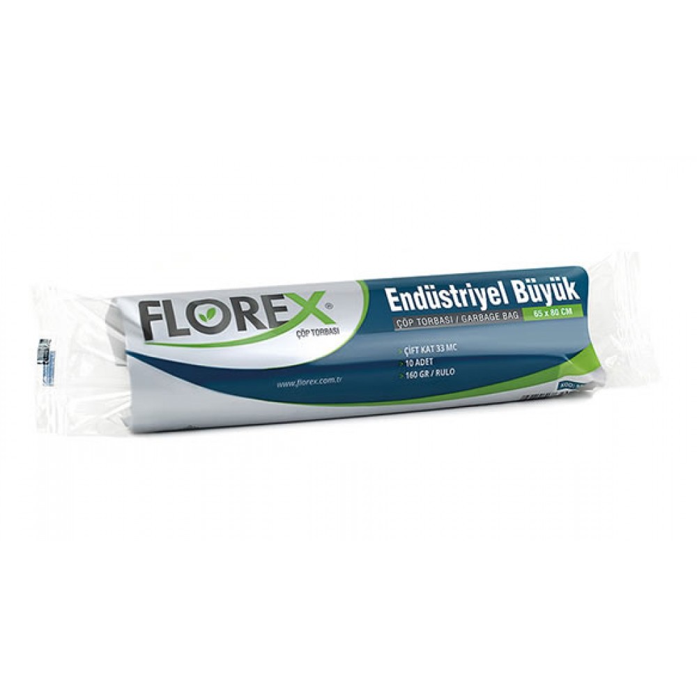 Florex Çöp Torbası Büyük Endüstriyel 65x80 160gr Siyah 10 lu 528